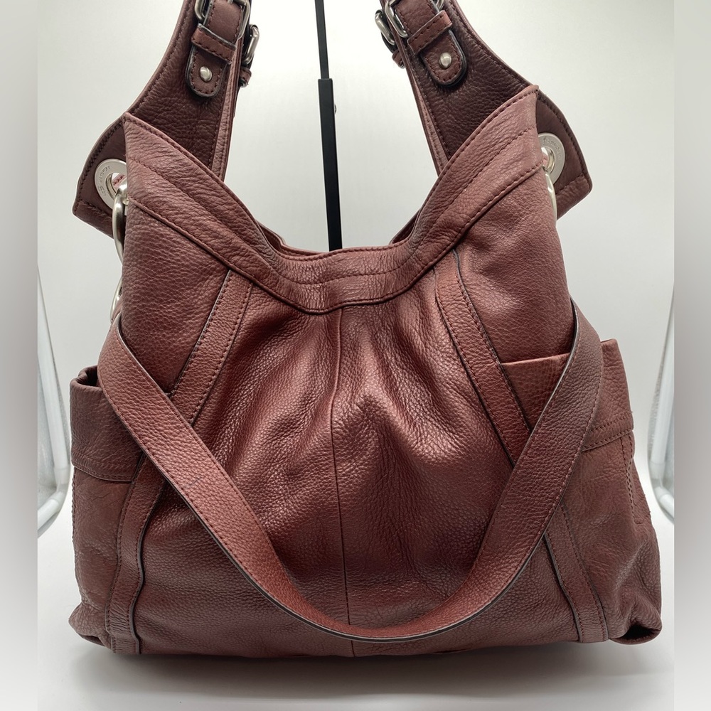 EUC B. Makowsky Leather Brown Sloughy Shoulder Bag - Picture 8 of 16
